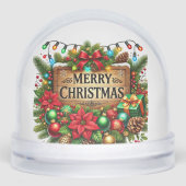 Merry Christmas bericht toevoegen foto naam jaar Sneeuwbol (Voorkant)