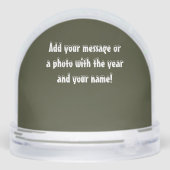 Merry Christmas bericht toevoegen foto naam jaar Sneeuwbol (Achterkant)