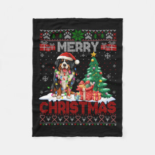Merry Christmas Berner Mountain Hondenliefhebber U Fleece Deken