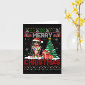 Merry Christmas Berner Mountain Hondenliefhebber U Kaart (Gele Bloem)