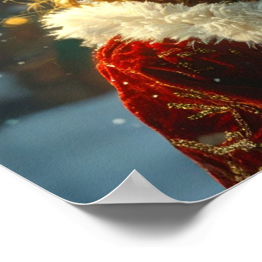 Merry Christmas beroemd gemaakt door Santa Girl Poster (Hoek)