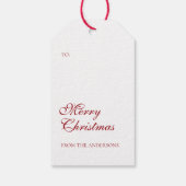 Merry Christmas Berry Red Holiday Ornament Cadeaulabel (Achterkant)