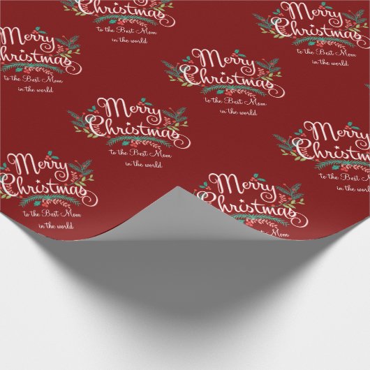 MERRY CHRISTMAS BEST MOM PERSONALIZED WRAPPING CADEAUPAPIER (Hoek)