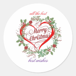 Merry christmas best  wishes ronde sticker