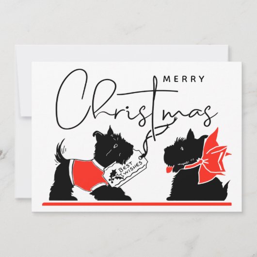 MERRY CHRISTMAS | Beste wensen voor Schotse honden (Voorkant)