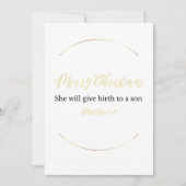 Merry Christmas Bible Verse Mini Card – Matt. 1:21 Feestdagenkaart (Voorkant)