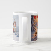 MERRY CHRISTMAS BIG SNOWMAN WINTER SCENE GROTE KOFFIEKOP (Achterkant)