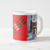 MERRY CHRISTMAS BIG SNOWMAN WINTER SCENE GROTE KOFFIEKOP (Voorkant rechts)