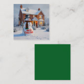 MERRY CHRISTMAS BIG SNOWMAN WINTER SCENE INFORMATIEKAARTJE (Voorkant / Achterkant)