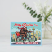 Merry Christmas Bigfoot From Seattle Washington Feestdagenkaart (Staand voorkant)