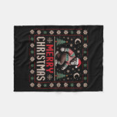 Merry Christmas Bigfoot Funny Ugly Sweater Art  Fleece Deken (Voorkant (Horizontaal))