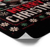 Merry Christmas Bigfoot Funny Ugly Sweater Art Poster (Hoek)