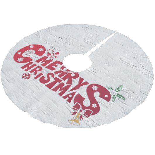 Merry Christmas Birch Tree Pattern Kerstboom Rok (Gekanteld)