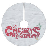 Merry Christmas Birch Tree Pattern Kerstboom Rok (Voorkant)
