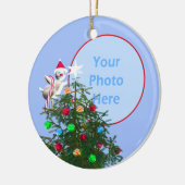 Merry Christmas Bird - Baby's First (foto lijst) Keramisch Ornament (Links)