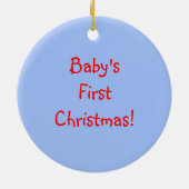 Merry Christmas Bird - Baby's First (foto lijst) Keramisch Ornament (Achterkant)