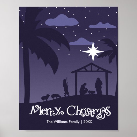 merry christmas | birth of the baby Jesus Poster (Voorkant)