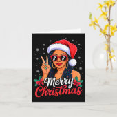 Merry Christmas Black African Girl American Melani Kaart (Gele Bloem)