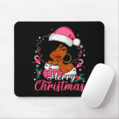 Merry Christmas Black Afro African American Girl S Muismat (Met muis)