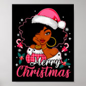 Merry Christmas Black Afro African American Girl S Poster (Voorkant)