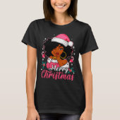 Merry Christmas Black Afro African American Girl S T-shirt (Voorkant)