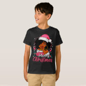 Merry Christmas Black Afro African American Girl S T-shirt (Voorkant volledig)