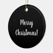 Merry Christmas Black and White Typography Keramisch Ornament (Links)