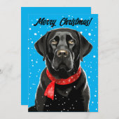 Merry Christmas Black Lab Retriever Vakantie Kaart (Voorkant / Achterkant)