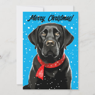 Merry Christmas Black Lab Retriever Vakantie Kaart