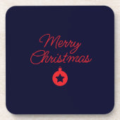 Merry Christmas Black Rock Blue Classical Unique Bier Onderzetter (Voorkant)