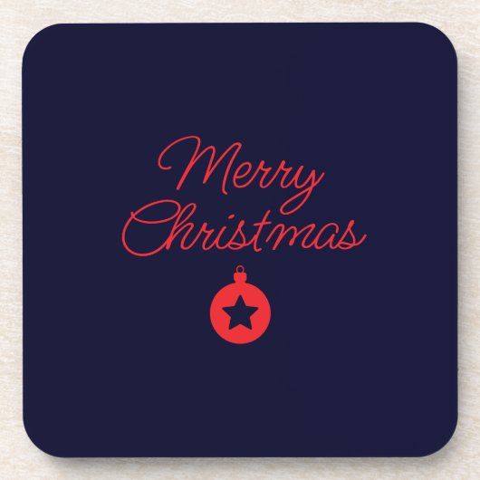 Merry Christmas Black Rock Blue Classical Unique Bier Onderzetter (Voorkant)