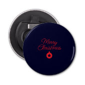 Merry Christmas Black Rock Blue Classical Unique Button Flesopener (Voorkant)