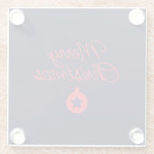 Merry Christmas Black Rock Blue Classical Unique Glazen Onderzetter (Achterkant)