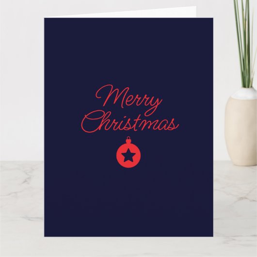 Merry Christmas Black Rock Blue Classical Unique Kaart (Voorkant)