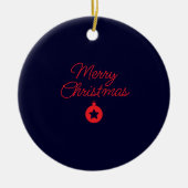 Merry Christmas Black Rock Blue Classical Unique Keramisch Ornament (Voorkant)