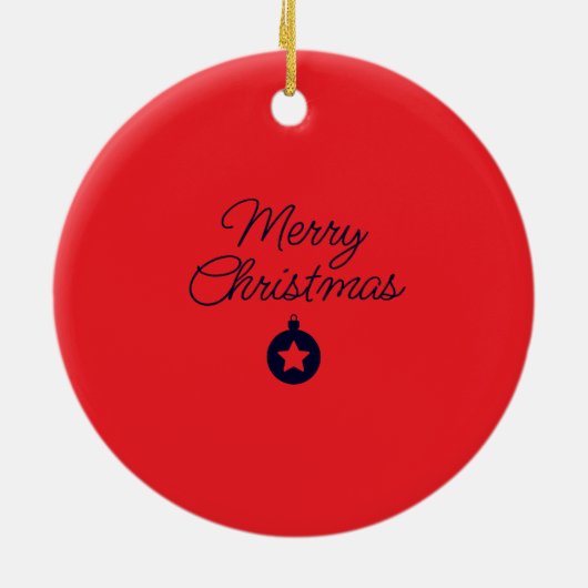 Merry Christmas Black Rock Blue Classical Unique Keramisch Ornament (Achterkant)