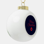 Merry Christmas Black Rock Blue Classical Unique Keramische Bal Ornament (Links)