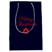 Merry Christmas Black Rock Blue Classical Unique Medium Cadeauzakje (Voorkant)