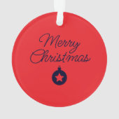 Merry Christmas Black Rock Blue Classical Unique Ornament (achterkant)