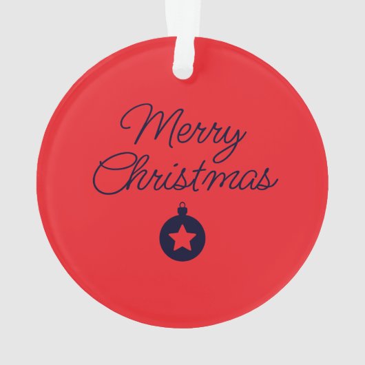 Merry Christmas Black Rock Blue Classical Unique Ornament (achterkant)