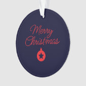 Merry Christmas Black Rock Blue Classical Unique Ornament (voorkant)
