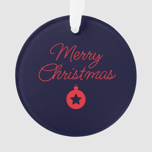Merry Christmas Black Rock Blue Classical Unique Ornament (voorkant)