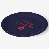 Merry Christmas Black Rock Blue Classical Unique Papieren Bordje (Gekanteld)