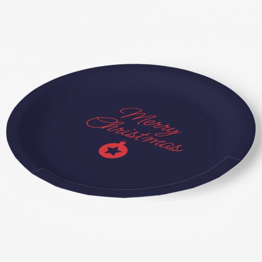 Merry Christmas Black Rock Blue Classical Unique Papieren Bordje (Gekanteld)