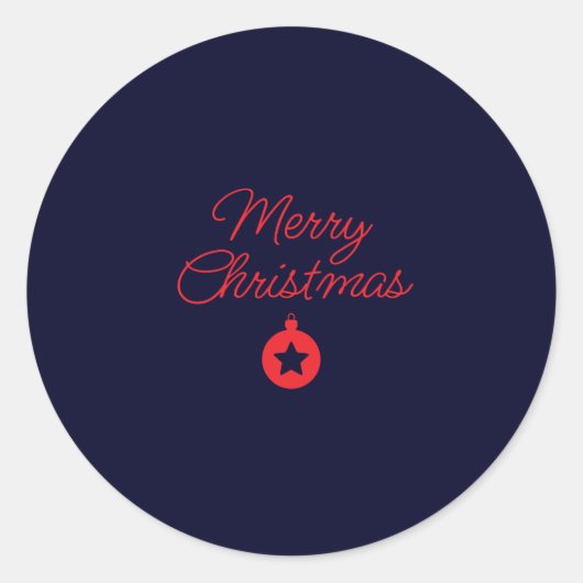 Merry Christmas Black Rock Blue Classical Unique Ronde Sticker (Voorkant)