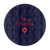 Merry Christmas Black Rock Blue Classical Unique Snijplank (Voorkant)