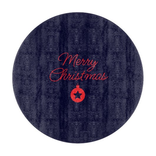 Merry Christmas Black Rock Blue Classical Unique Snijplank (Voorkant)