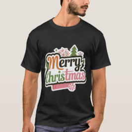 Merry Christmas Black T-Shirt voor Heren: Nieuw Mo