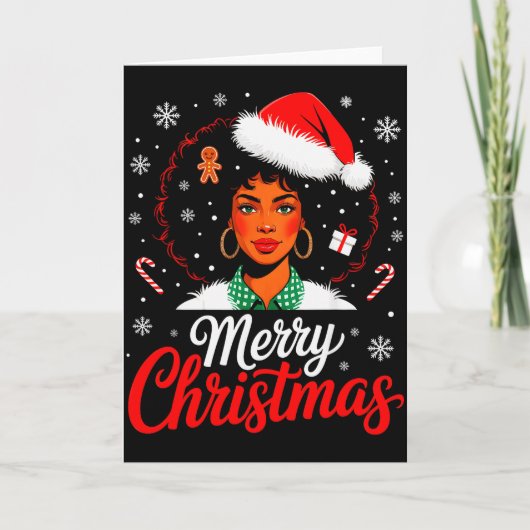 Merry Christmas Black Women African American Xmas  Kaart (Voorkant)