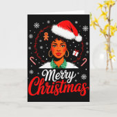 Merry Christmas Black Women African American Xmas  Kaart (Gele Bloem)